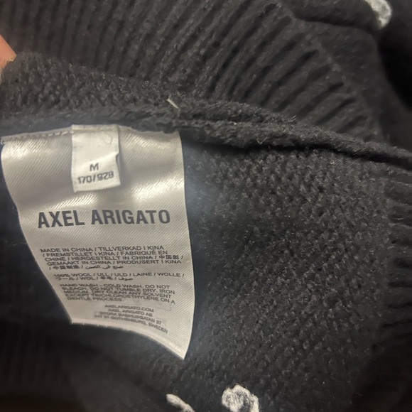 Axel Arigato Black Cardigan with White Signature Embroidery - Picture 7 of 7